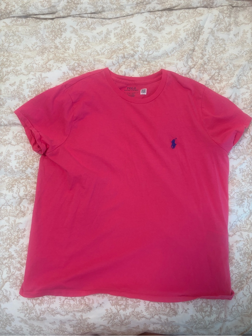 Ralph Lauren Hot Pink Short Sleeve Tee with Navy Pony